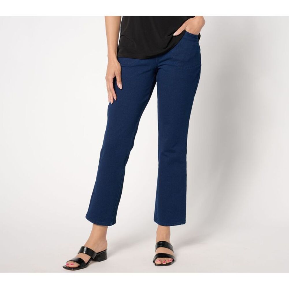 Quacker Factory Women's Pants Sz 2XS (XXS) DreamJeannes Pull-On Blue